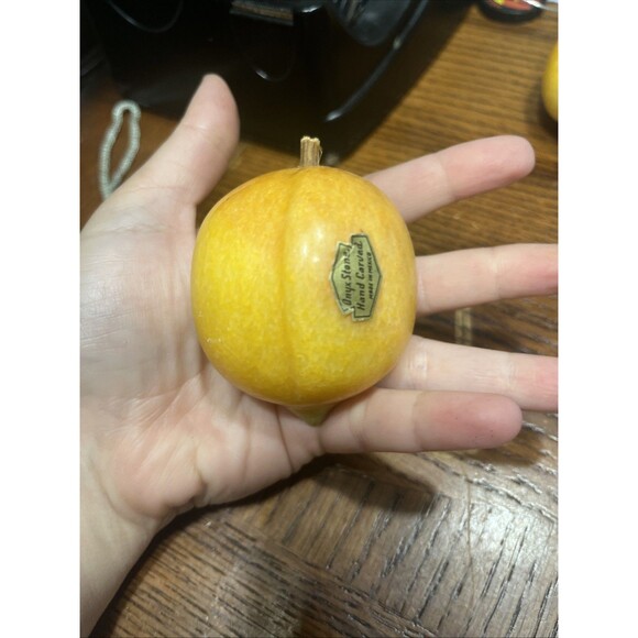 Lot Carved Onyx Marble Stone Fruit Hand Carved Mexico - 17 Pieces - Picture 3 of 16